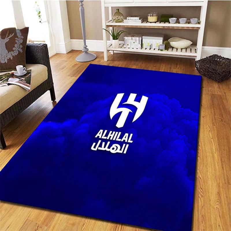Tappeto Al-Hilal Saudi FC per Soggiorno Camera da Letto Casa Decorazione Divano, Tappetino Antiscivolo per Giochi Bambini