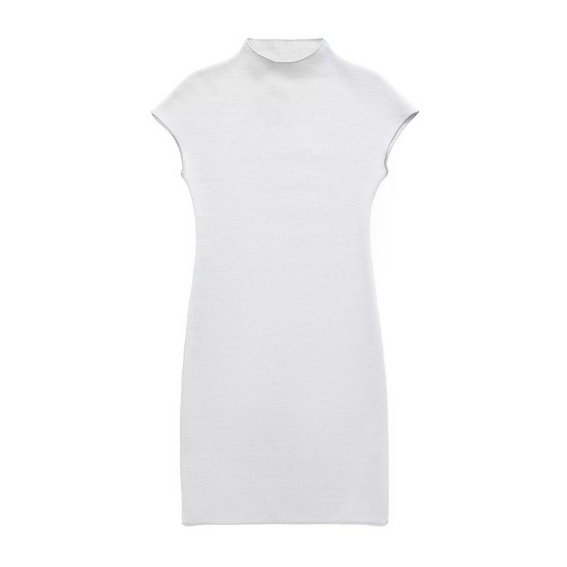 

Women s New Fashion Wind Half Turtleneck Knitting Dress Light gray M