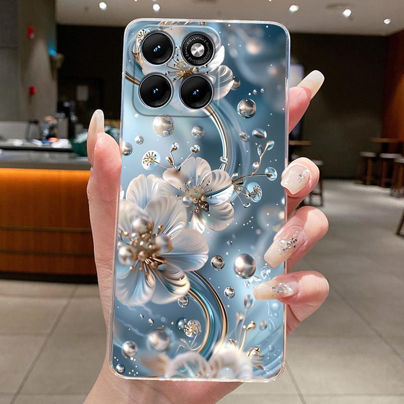 Etui Na Motorola Edge 70 Fusion Przezroczyste Luksusowe Modne Motyl Kwiaty Miękki TPU Silikonowy Pokrowiec Na Telefon dla Edge70 Fusion Zderzak
