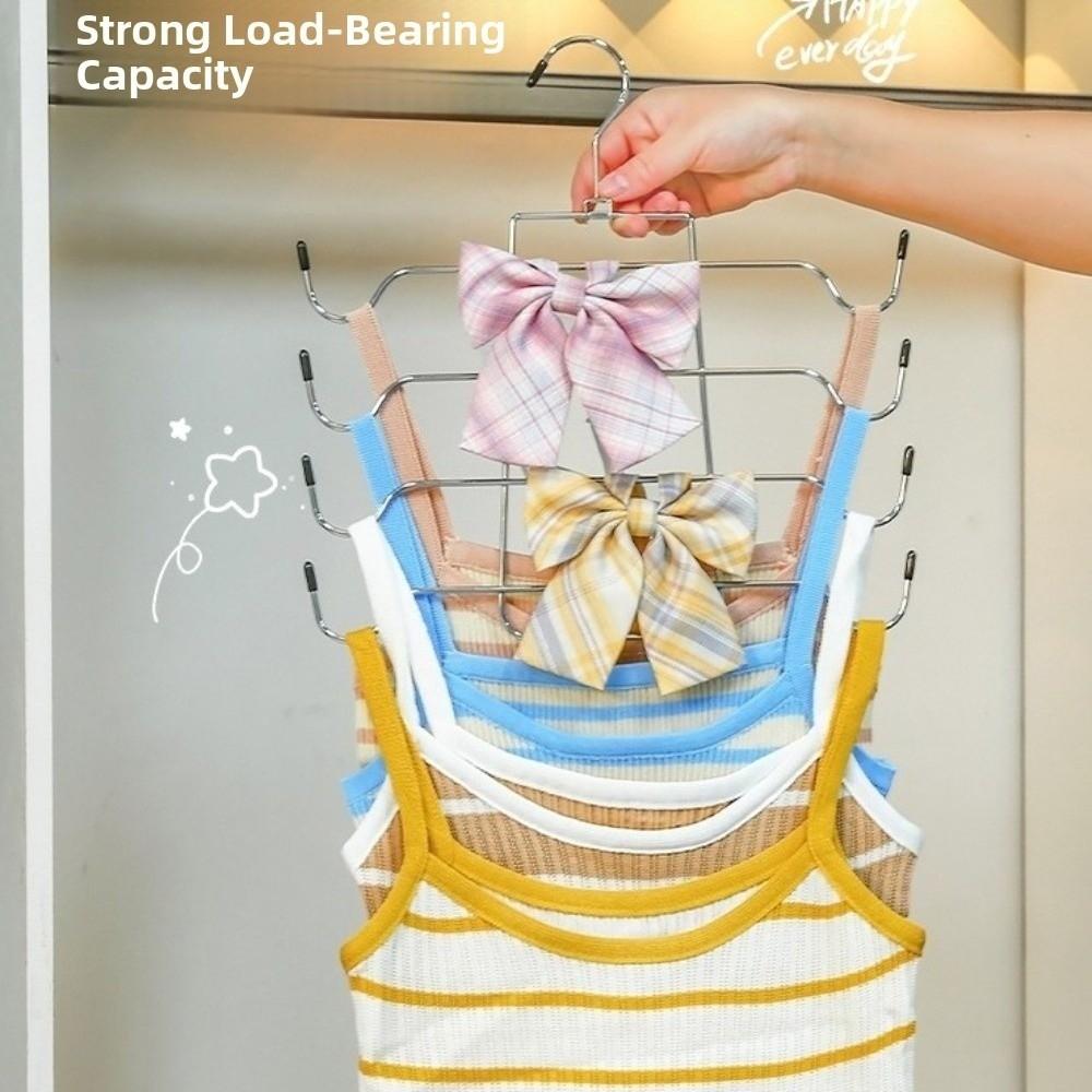 8 Tier Underwear Hanger Stainless Steel Seamless Design Bra Tank Top Hangers Foldable Display Closet Organizers Trouser Racks