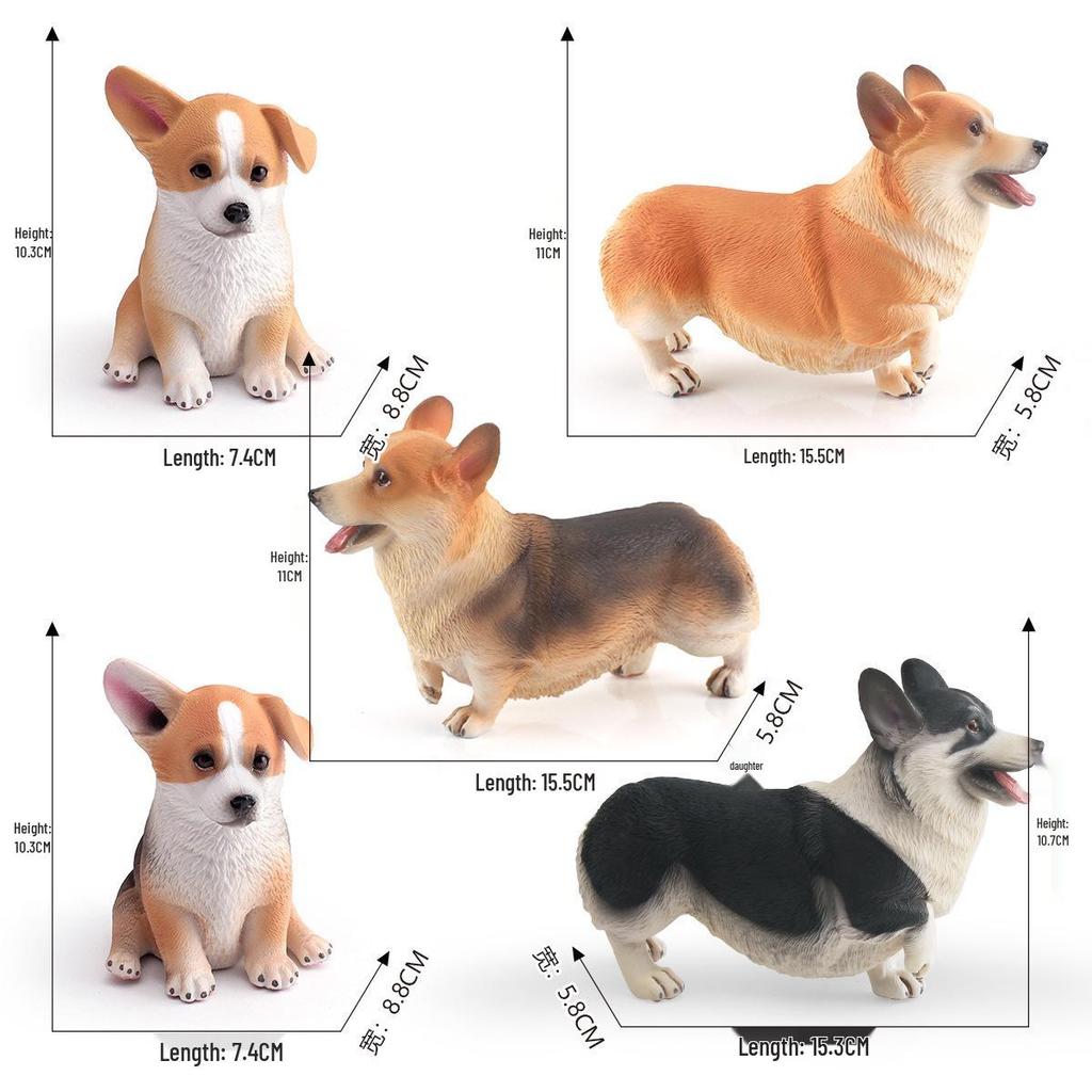 Cute Large Corgi Dog Ornament - Creative Static Model Toy Figure
