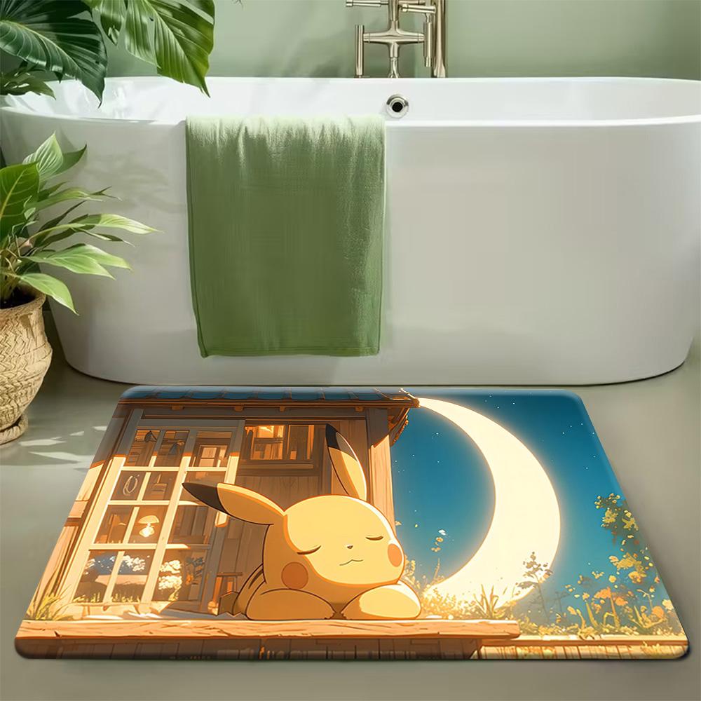

Pokemon Pikachu Night Glow Print Non-Slip Doormat, Absorbent Floor Mat for Home Decor 40cm x 60cm