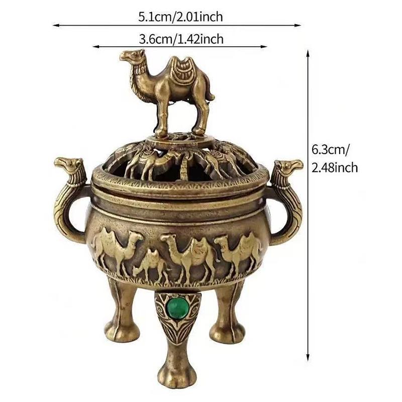 Vintage Alloy Incense Burner Stick Holder Three Legged Hollow Out Mini Sandalwood Censer Incense Burner Home Decoration