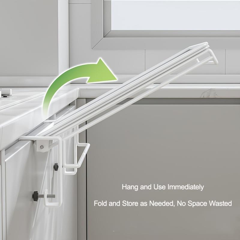 1pc of a Foldable Countertop Storage Shelf Designed To Hang On Cabinet Doors Serving As a Multifunctional Auxiliary Partition Board