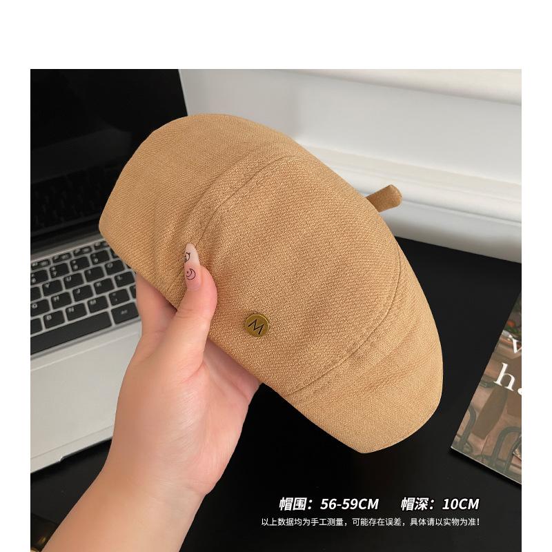 Barett weibliches Gesicht klein Herbst und Winter neuer Retro-Hut literarischer Malerhut klein Standard Kürbis achteckiger Hut hoher Sinn