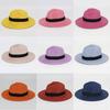 Foldable Colorful Summer Straw Hat Square Buckle Outdoor Beach Breathable Travel