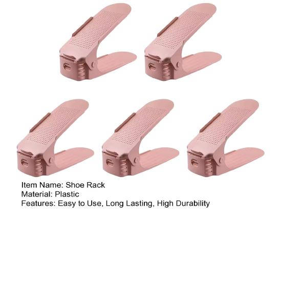 5Pcs Shoe Use Stacker Shoe Slots Adjustable Double-Layer Design Shoe Rack