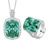 Jewelry Simulation Bird'S Nest Chepala Green Simple Fat Square Set Main Stone 15 * 20