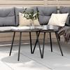 VidaXL Garden Coffee Tables 2pcs Round Black Powder-Coated Steel, Garden Table, Patio Table, Patio Furniture, 4008112