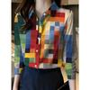 Boutique Ladies Lapel Button Shirt Elegant Temperament Long Sleeve Textured Design Shirt Ladies Daily Commuter Fashion Shirt