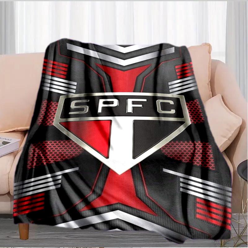 Pau-lo Fc Emblem Printed Throws Blanket Soft Flannel Blankets for Couch Bed Gifts for Men Women Picnic Blanket Christmas Gifts