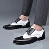 Men's Brogue Leather Shoes - Trendy, Large Size, Color-Blocked, Business Formal, All-Match