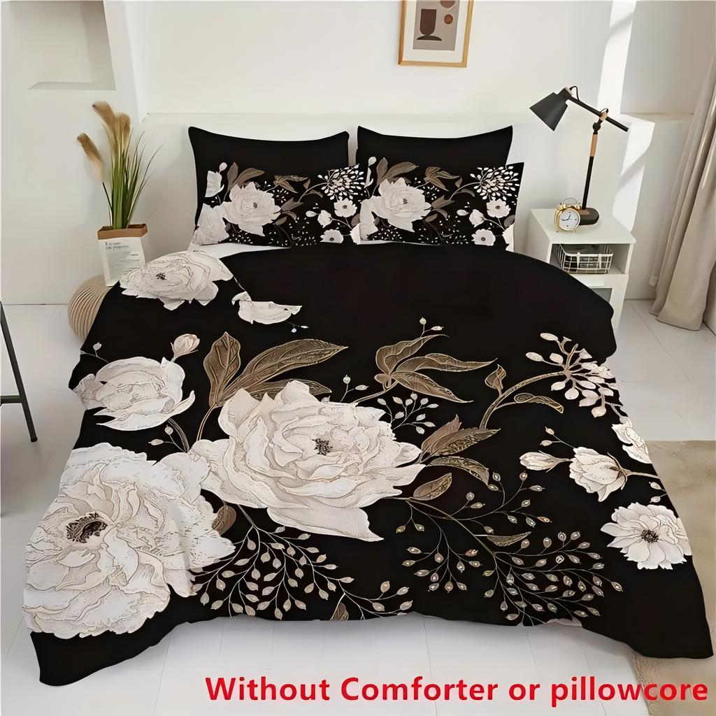 Classic Floral Patter 3D Printed Quilt Cover Retro Elegant Home Textiles Soft Duvet Cover Pillowcases Spring Theme Bedding Set