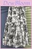 Cotton Blend High Waist Flared Skirt With Ink Wash Print For Spring Fashion
