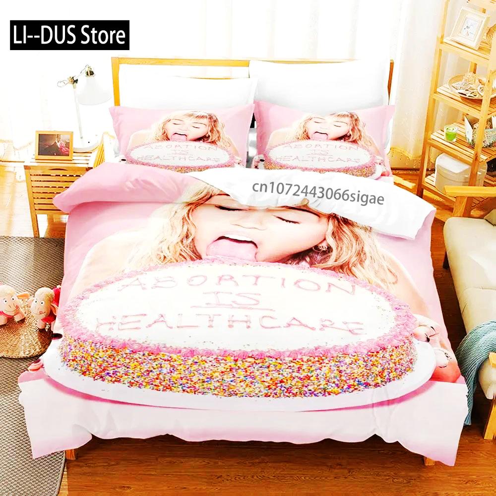 Miley Cyrus Boys Single Double Queen King Size Bed Cover Anime Sets 2024 Duvet Cover Bed Set Quilt Cover Pillowcase