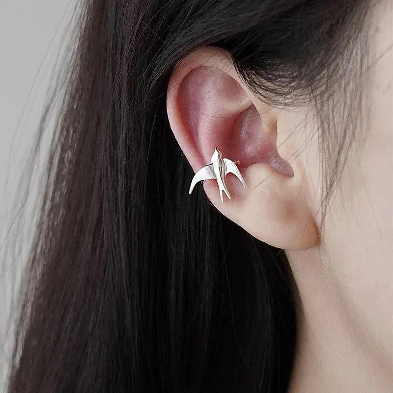 Newly Arrived Swallow Bird Clip On Earrings For Girls Cute Animal Chinese Style National Tide Earring Ladie Fashion Jewelry Gift
