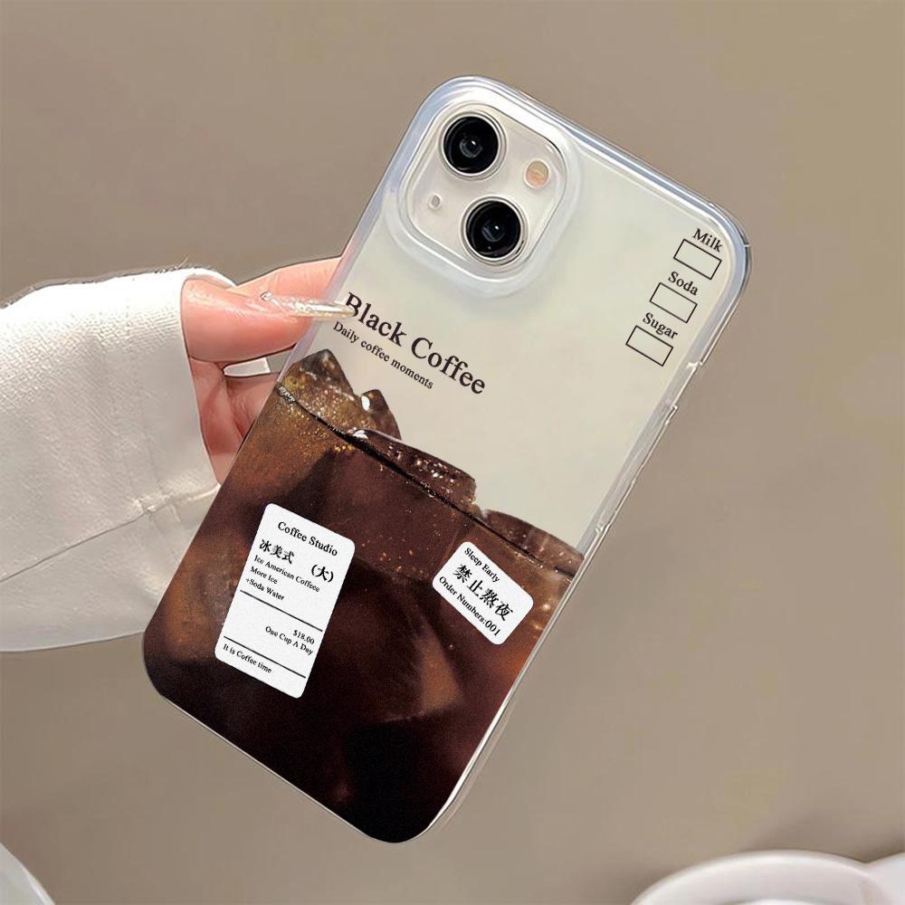 Fashion Coffee Silicone Phone Case For iPhone 13 Pro Max Case for iPhone 11 12 14 15 Pro Max Plus 12 13 Mini Shockproof Cover