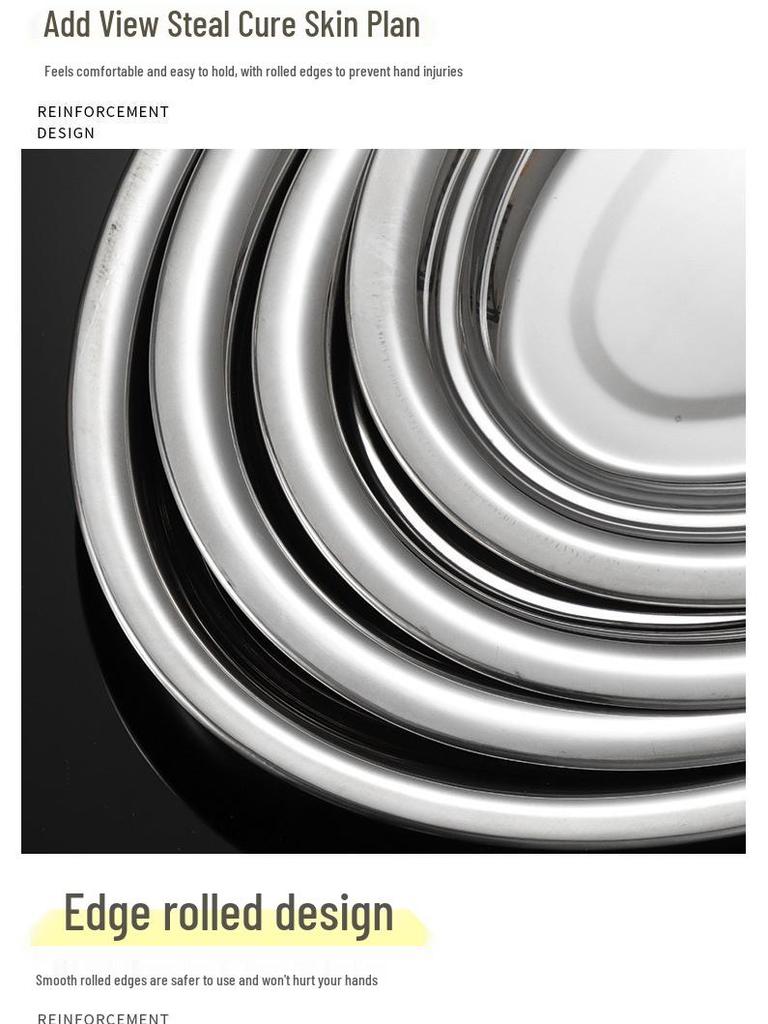 304 Lebensmittelqualität Edelstahl Ovales Fischgericht für Straßenverkauf und Heimversammlungen