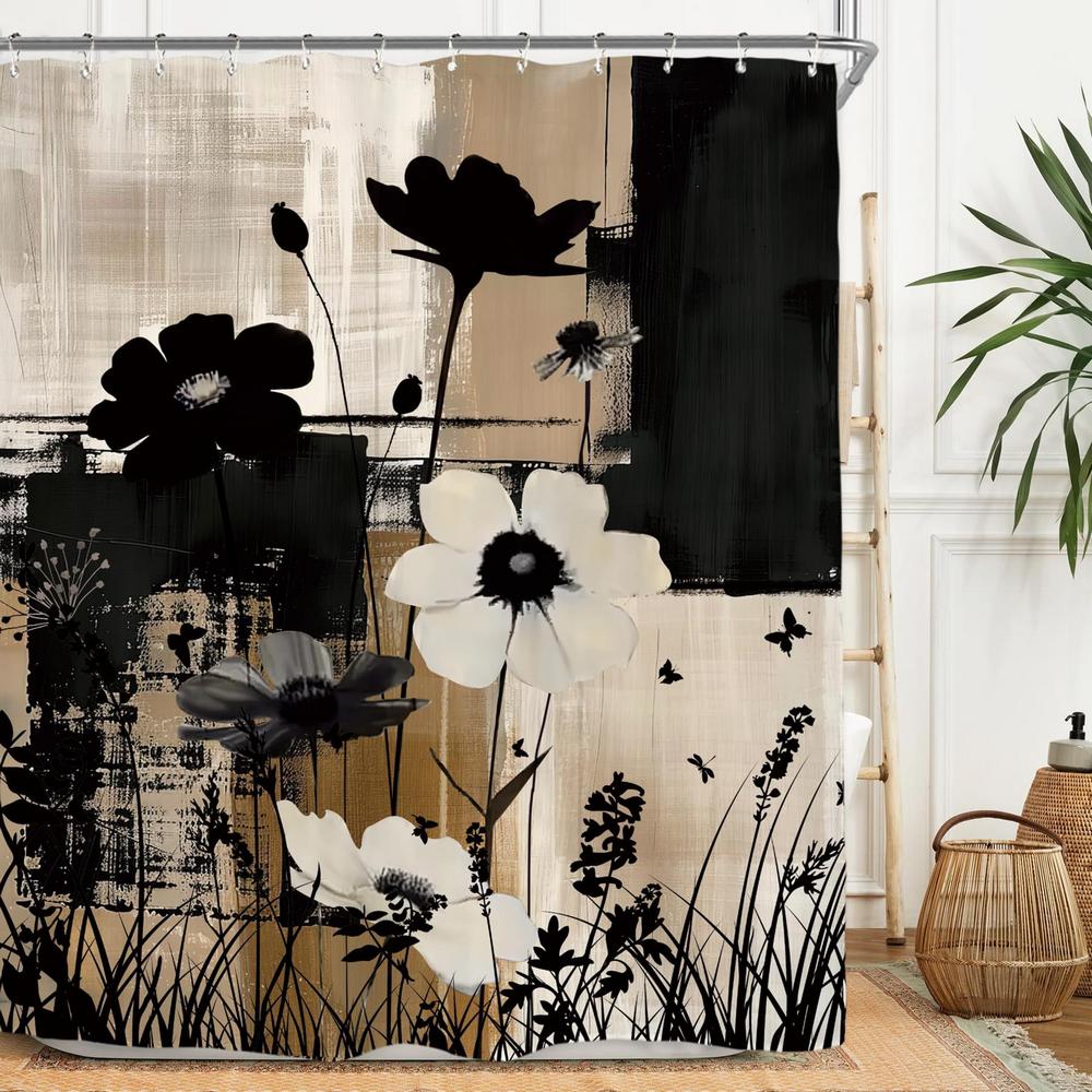 Fashion Simple Art Line Shower Curtains , Waterproof Bathtub Curtain, Home Decoration Creative Personality Bathroom Curtain