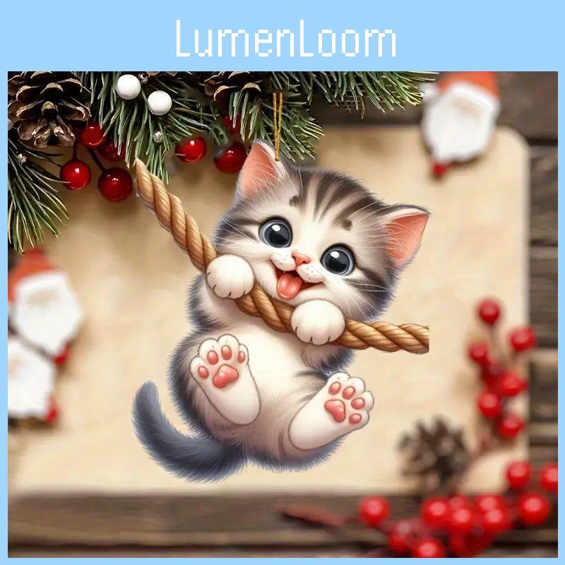 Cute Acrylic Cat Car Pendant Charming Cartoon Vehicle Decor For Cat Lovers