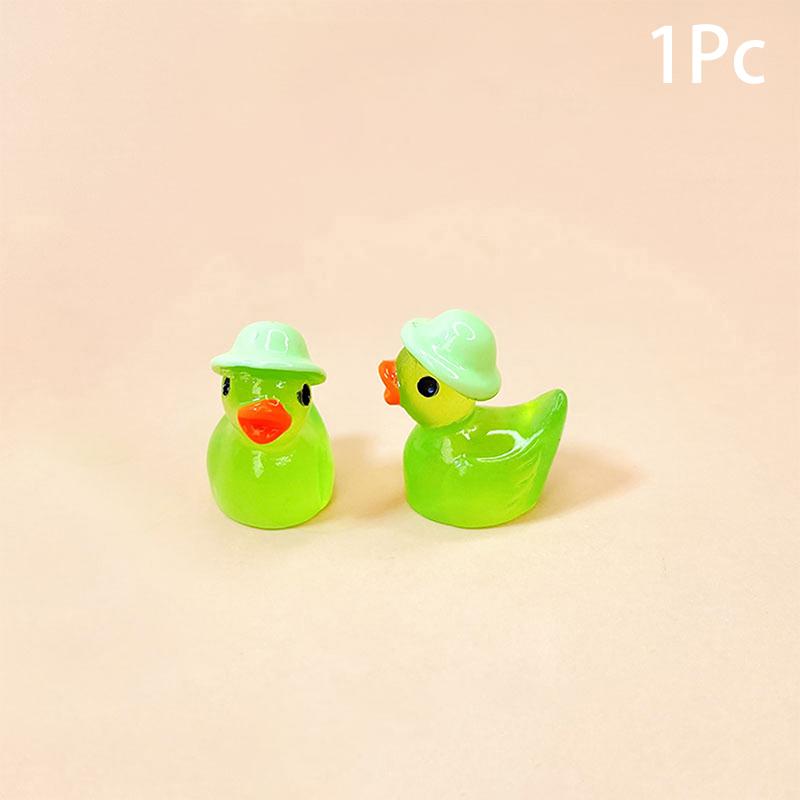 1ks mini luminiscenční pryskyřičné kachničky svítící ve tmě Miniaturní ozdoba Drobné kachničky pro kutily na zahradu domeček pro panenky Příslušenství kachniček