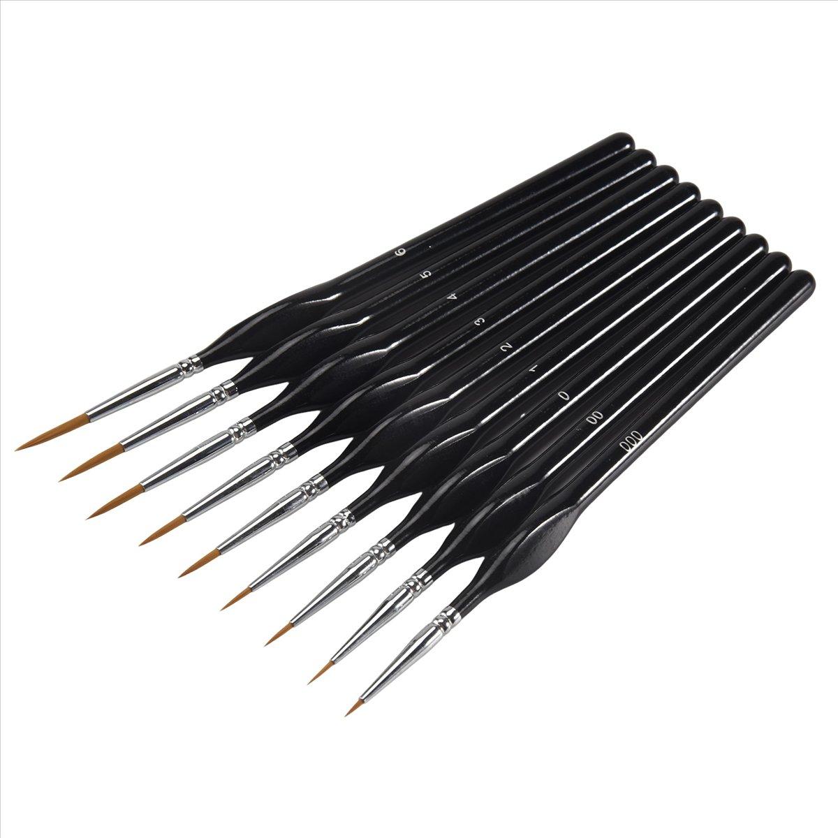 

BHBL Detail Paint Brushes Set 9Pcs Miniature Brushes,Suitable for Acrylic Painting, Oil, Watercolor, Paint By Numbers China Mainland