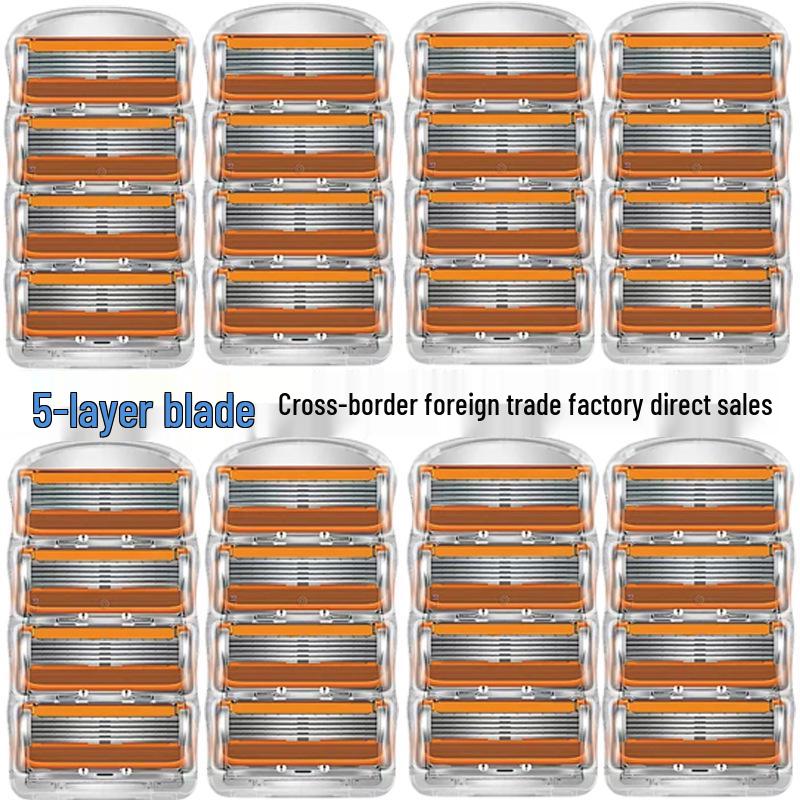 Five-Layer Manual Shaver with Gillette-Compatible Stainless Blades Exclusive Set