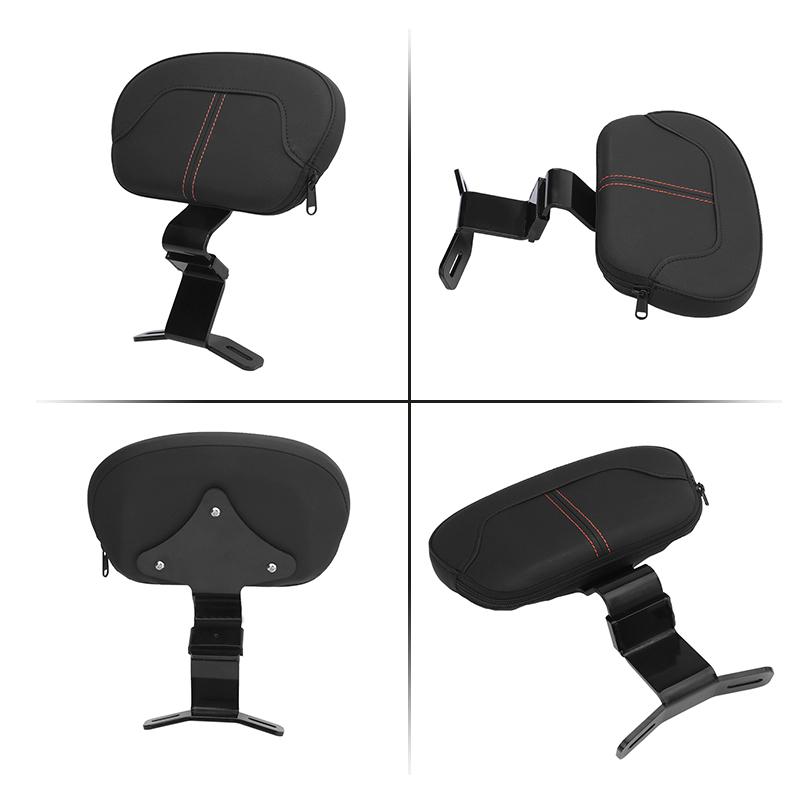 Motorcycle Front Driver Rider Backrest PU Leather Cushion Pad For Harley Touring CVO Electra Road Street Glide Road King 09-22