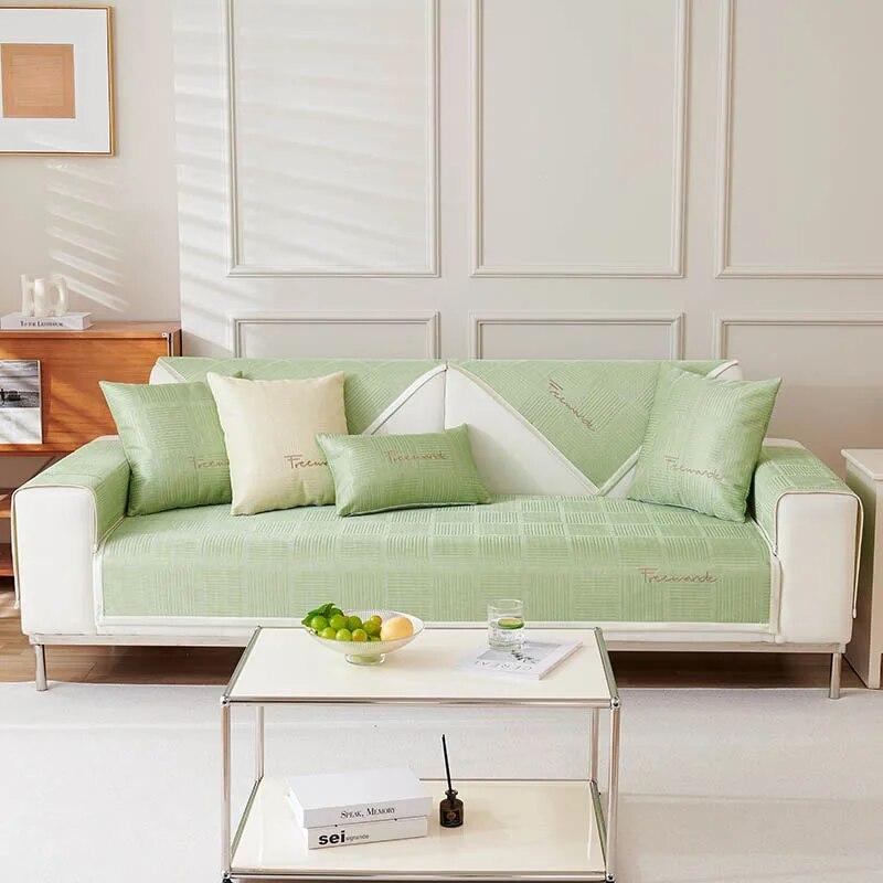 Summer Ice Silk Sofa Cover Pet Dog Kids Mat Non-slip Sofa Slipcover Protector Cover Universal Couch Towel for Living Room Decor