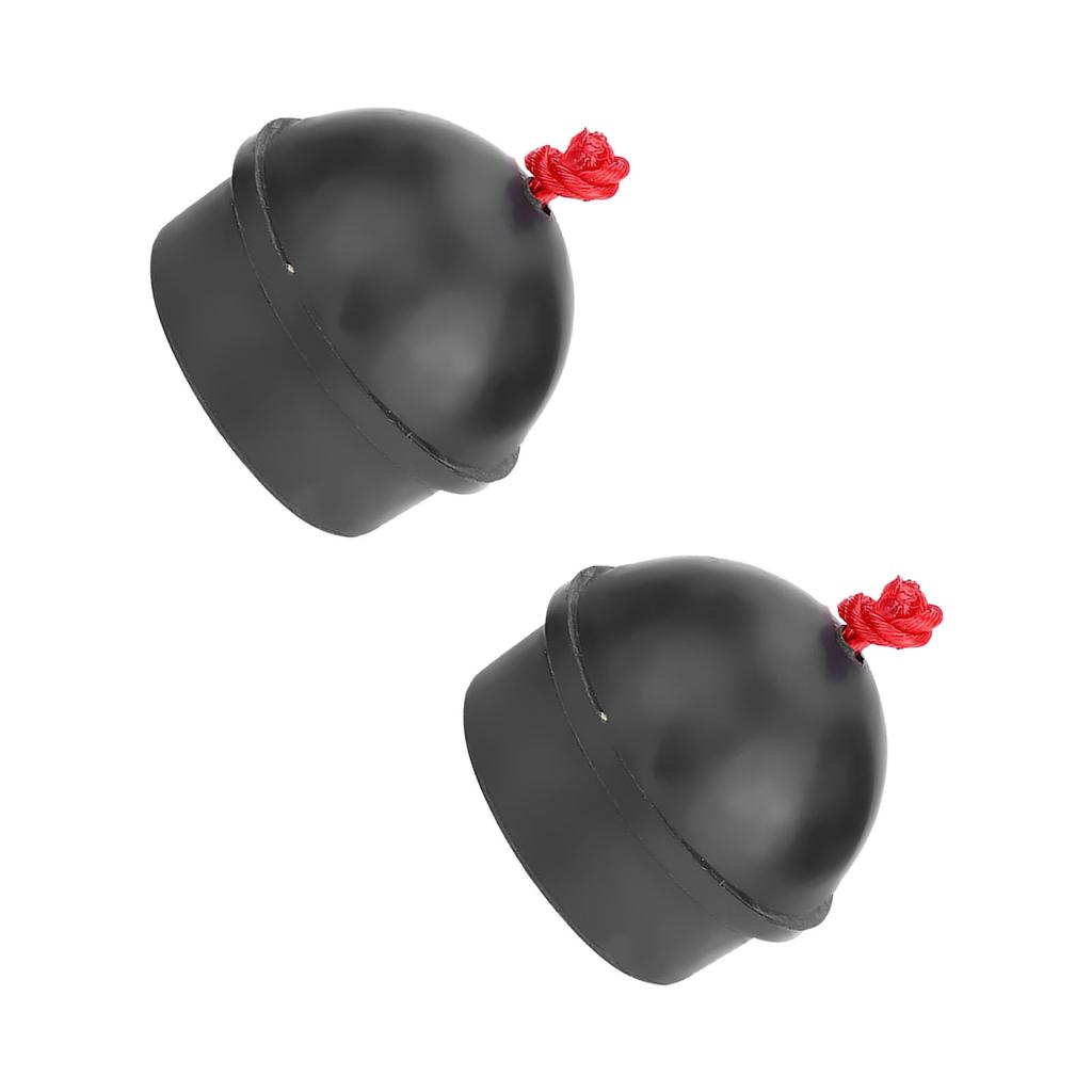 2pcs No Slip Cue Tip Chalk Billiard Pool Cue Chalk Holder with Cord for Snooker Pool (Black)