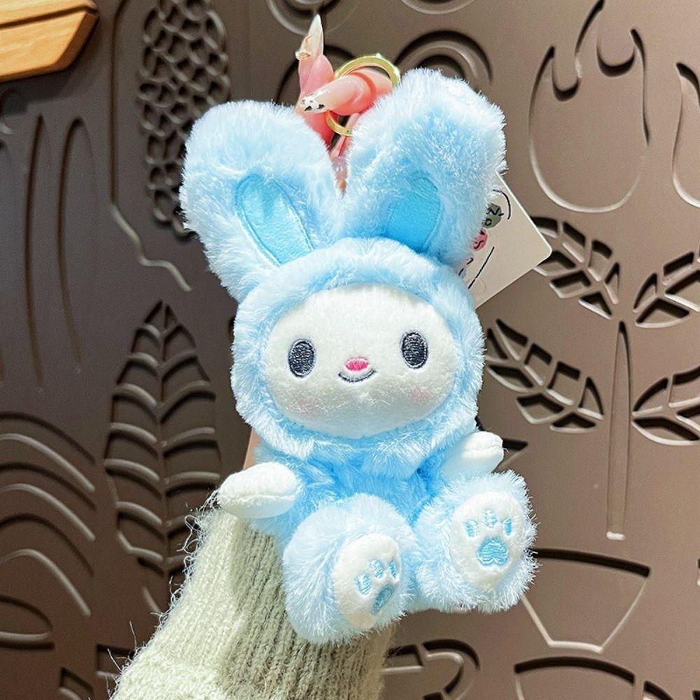 Stuffed Small Animal Keychain Rabbit Car Key Ring Rabbit Plush Dolls Pendant  Small Gifts
