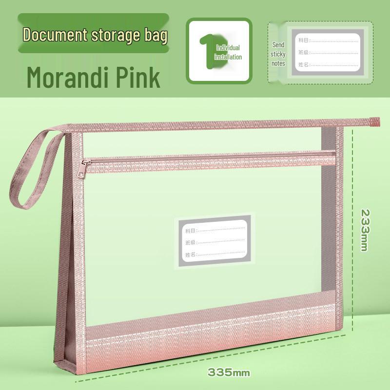 Double-Layer Zippered Document Bag for Primary School: Large Capacity for Books and Textbooks