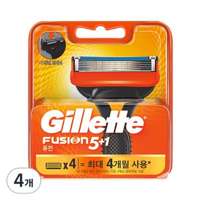 Gillette Fusion Manuelle Rasierklingen, Packung mit 4 Stück, 4 Stück, Koreanische Rasierklinge