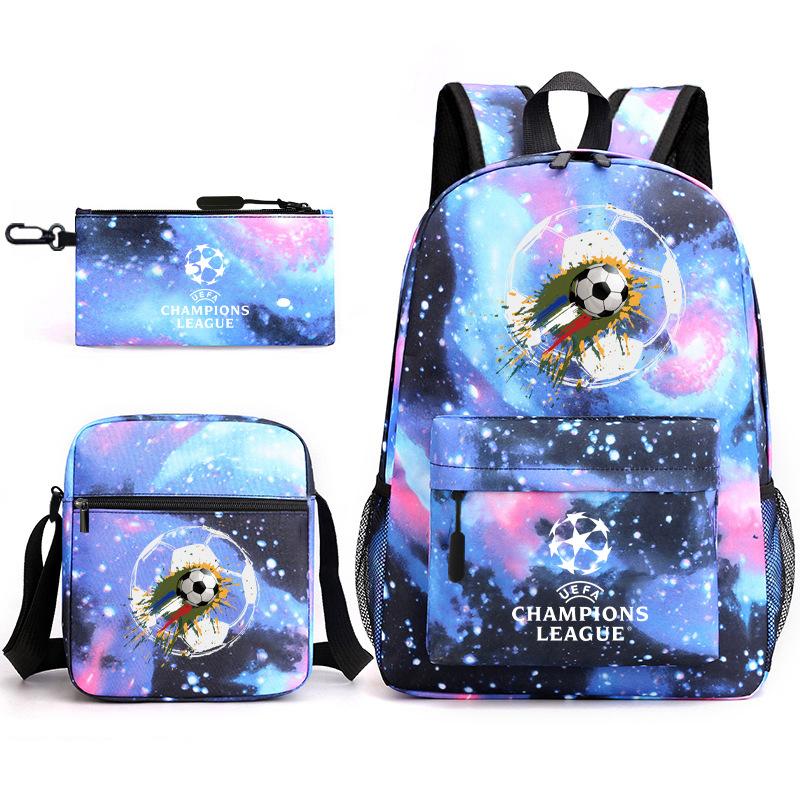 Sports Football Team Print Youth Primary and Secondary School Students C Luo Schoolbag Men and Women Leisure Travel Backpack CR7