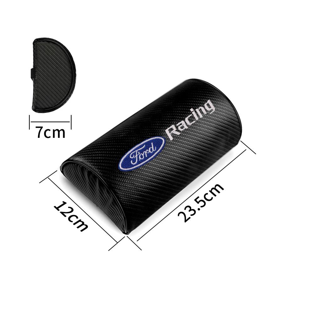 Car Carbon Fiber Headrest Seat Pillow For Ford ST Fiesta Focus Mk2 3 4 Edition Mondeo Fusion Ecosport Head Support Protector Pad