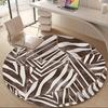 1pc Abstract Safari Zebra Stripes Office Round Area Rug, Indoor Mat Suitable ForOffice, Under Office Chairs Bedroom Living Room Home Decor, Room Deco