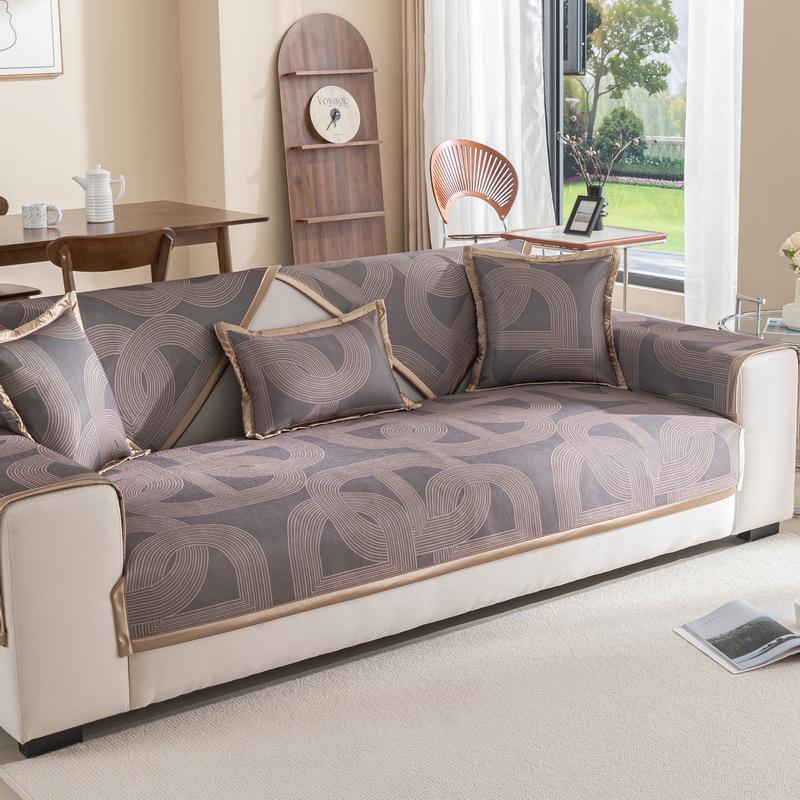 Pastoral  New Ice Silk Sofa Cushion Summer Mat Non-Slip Cushion Sofa Cover Cover Cloth All-Inclusive Seat Cushion