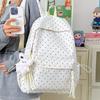 Zaino versione coreana ins carino a pois borsa zaino moda donna semplice casual zaino scolastico studente grande capacità zaino da pendolare