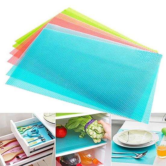 4Pcs Eva Anti-Bacterial Cuttable Cushion Freezer Pad Refrigerator Table Mat