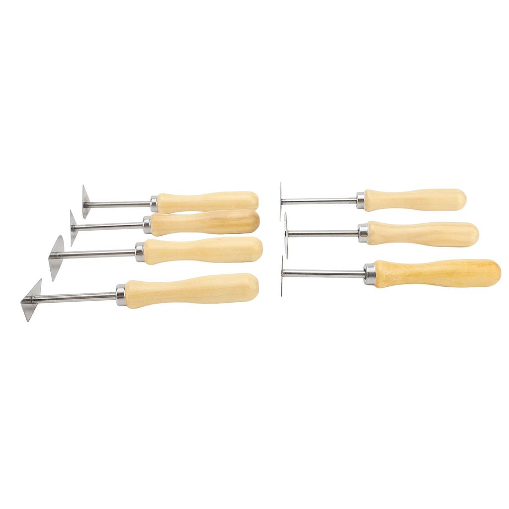 7Pcs Clay Push Pin Fettling Tools Wooden Handle Metal Cutter Ceramic Shaping Carving Tools for Potte