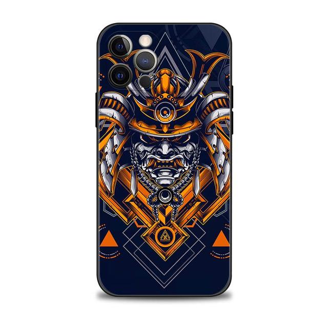 Japan Samurai Oni Maske Kunst Handyhülle für Apple Iphone 14 13 12 11 Pro Max 13 12 Mini Xs Max Xr X 7 8 6 6s Plus Cover