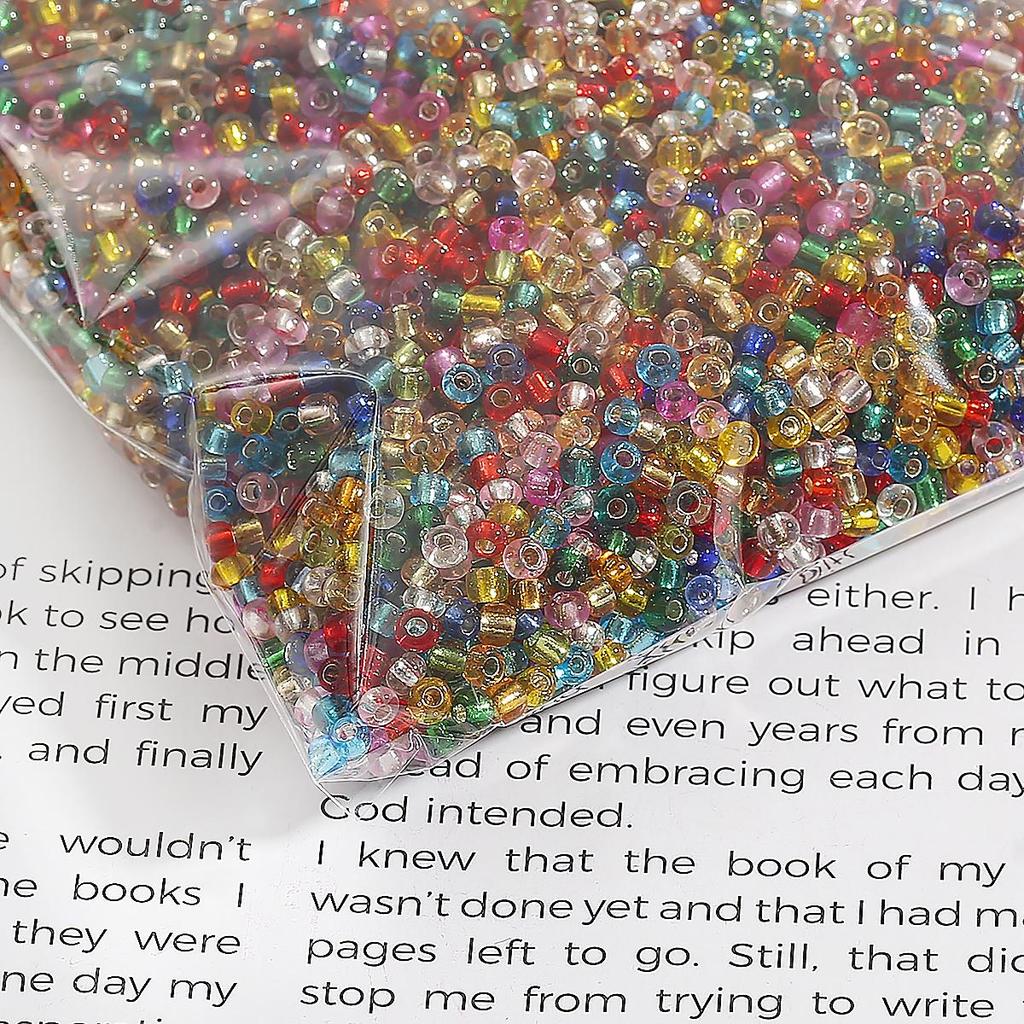 2/3/4mm Inject Sliver Core Serie Glas Reisperlen Für Schmuck Dekoration Herstellung DIY Halskette Armband