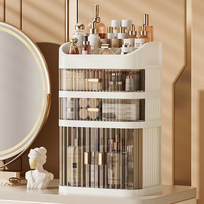 

Коробка для хранения косметики большой вместимости, органайзер-ящик для макияжа, ювелирных изделий, лака для ногтей, контейнер для