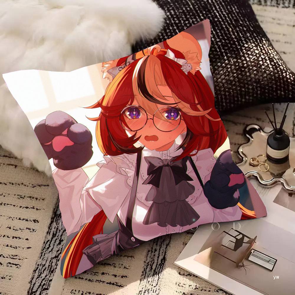 Anime H-Hakos Baelz Pillow Case Fashion Square Pillowcase Bedroom Sofa Room Ins Decoration Leisure