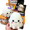Large Halloween-Themed Rubber Squishy Ghost & Pumpkin Head Stress-Relief Toy