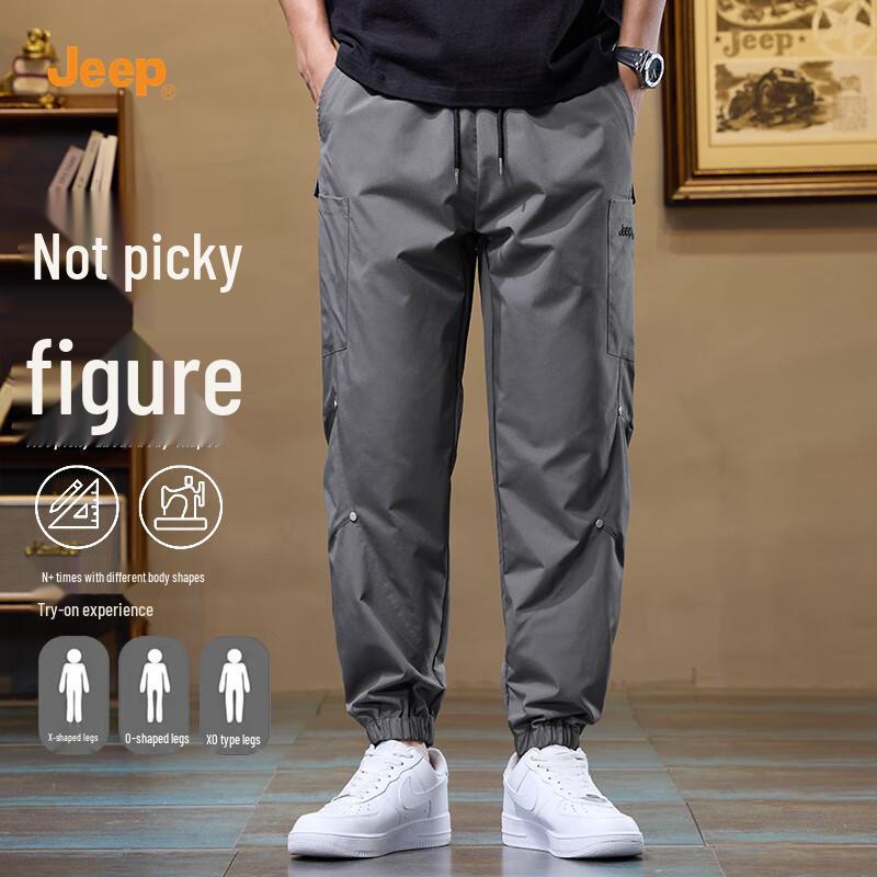 Jeep Men's 2025 New American Style Thin Loose Fit Jogger Cargo Pants