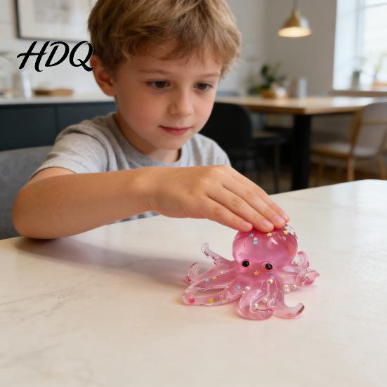 3D Octopus Toy Mini Squeeze Anxiety Stress Relief Relaxation Hand Soft Stretchy Sea Animal Sensory Party Favors Ball