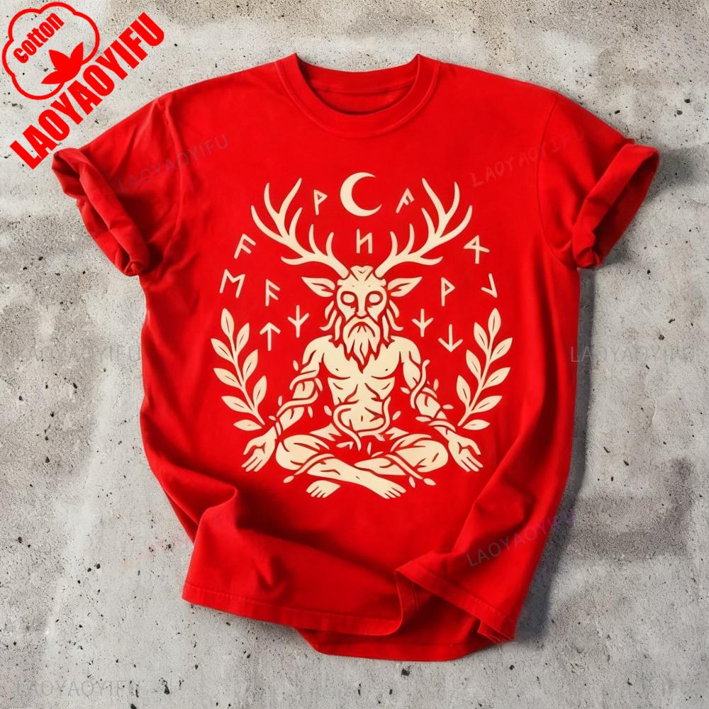 Cernunnos TShirt Celtic Horned God Pagan Tee Mystical Clothing Mens Unisex Daily Life Cotton Tops Unique Graphic Printed Tshirt