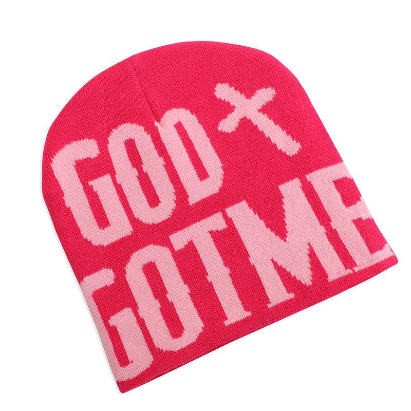 Letter Print Y2K Beanie Hats for Men's and Women's,Cool Letter Graphic Skull Cap,Outdoor Riding,skiing Outdoor Warm Head Hat