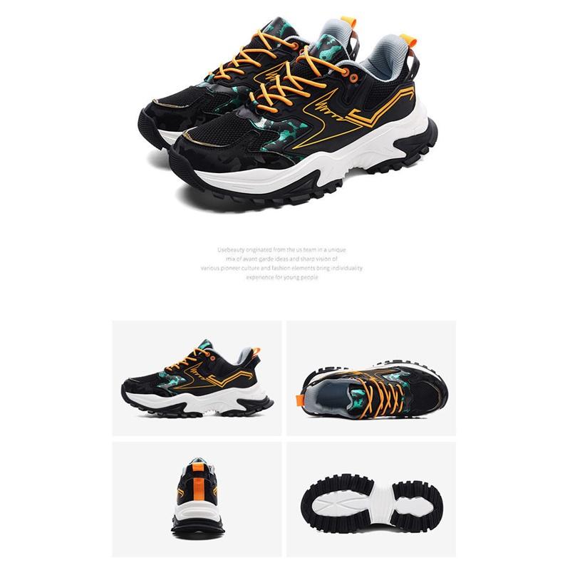 Men's Chunky Sneakers New Breathable Mesh Sports Shoes Non-slip Casual Running Shoes For Men Thick Sole Platform Dad Shoes